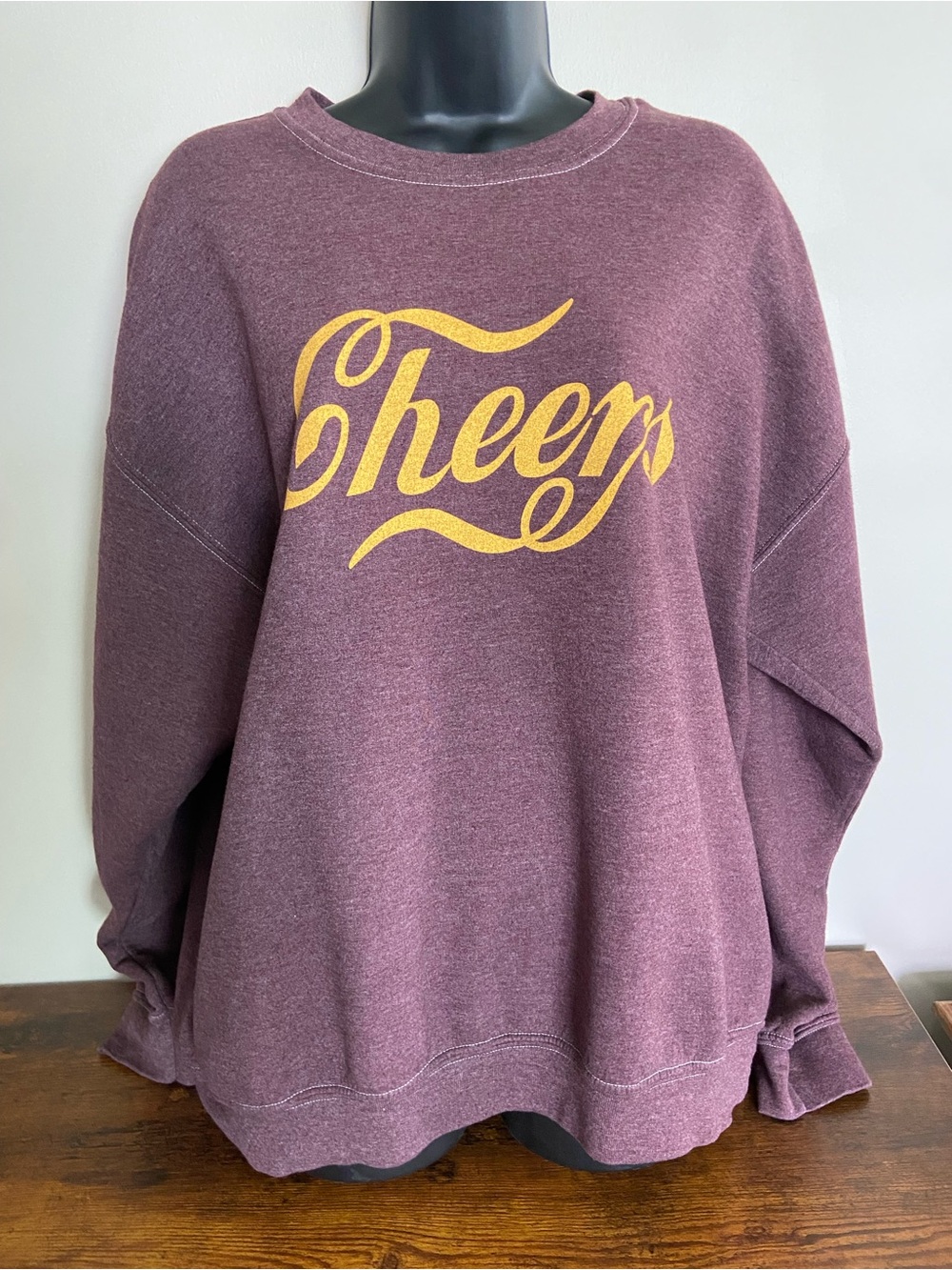 “Cheers” Sweatshirt - Plum with Gold letters